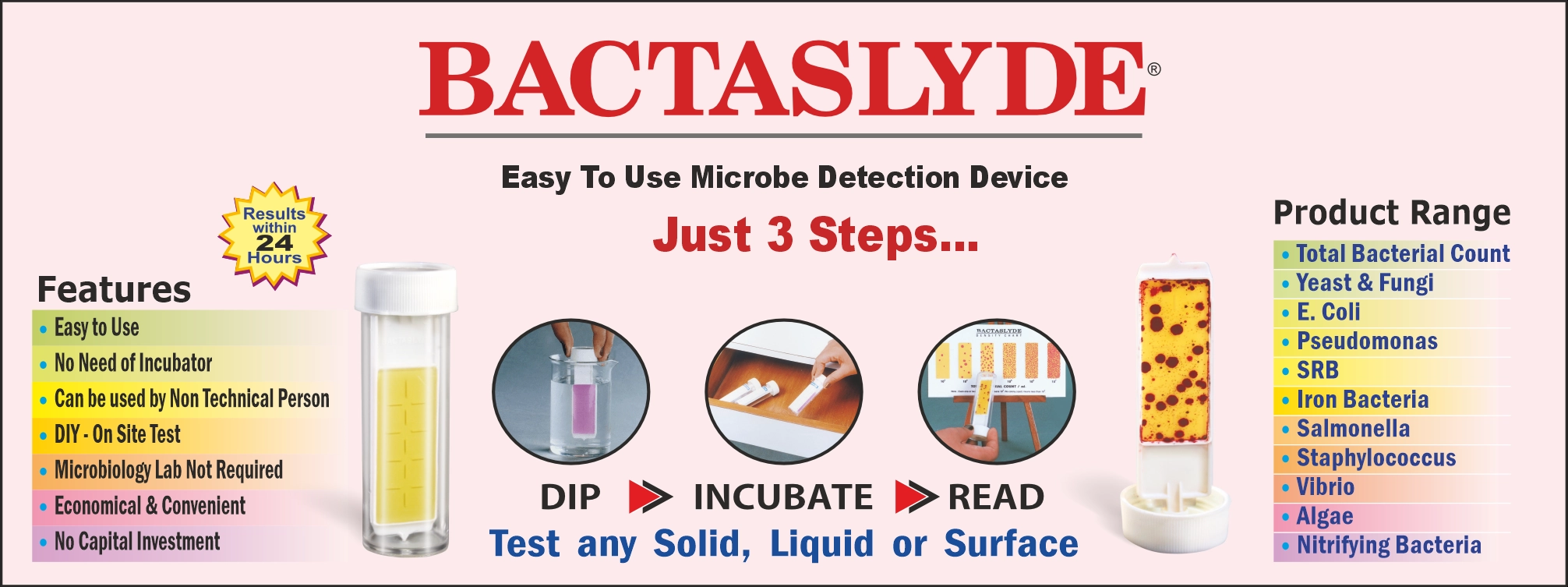 Bactaslyde dipslide test procedure